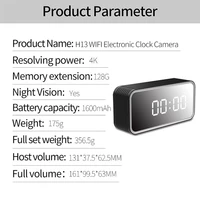 Relógio de Mesa c/Câmera Full HD Wifi e Visão Noturna