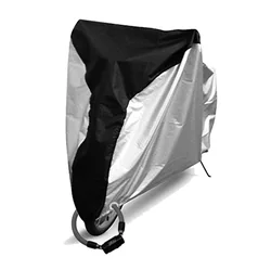 Deluxe Waterproof Outdoor Bicycle Cover - Heavy Duty Weatherproof Protection - (0.42kg)200X75X115cm (190T -Black silver)