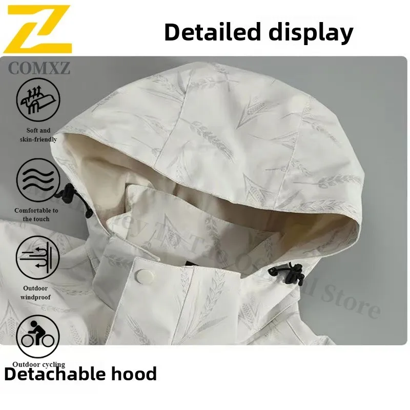 EIAO Spring Couple Waterproof Windbreaker Jacket Outdoor Casual Hiking Coat Camping Fishing Color Block Lightweight Breathable