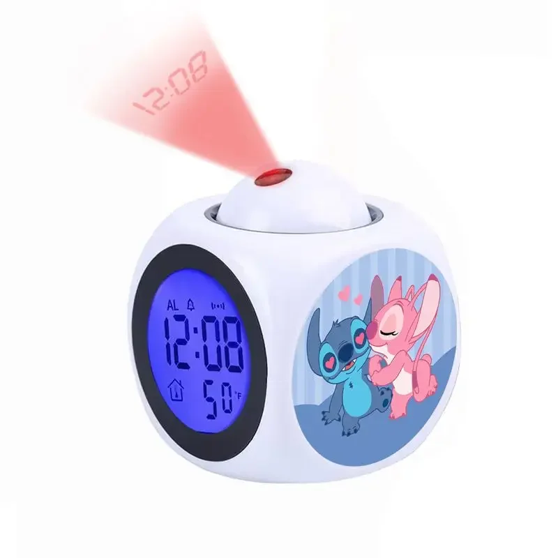 

Disney Lilo Stitch Alarm Clock Growing LED Color Change Digital Light PVC Action Figure Toys for Kids Birthday Gift