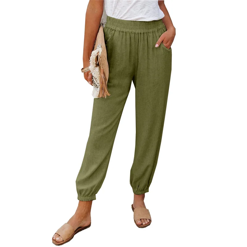 Spring and Summer New Women's Loose Nine Points Corset Leg Pants
