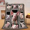 Cute Piggy Blanket Pink Fleece Blanket Super Soft Comfortable Warm Piggy Decorative Bedding for Boys and Girls Gift 1