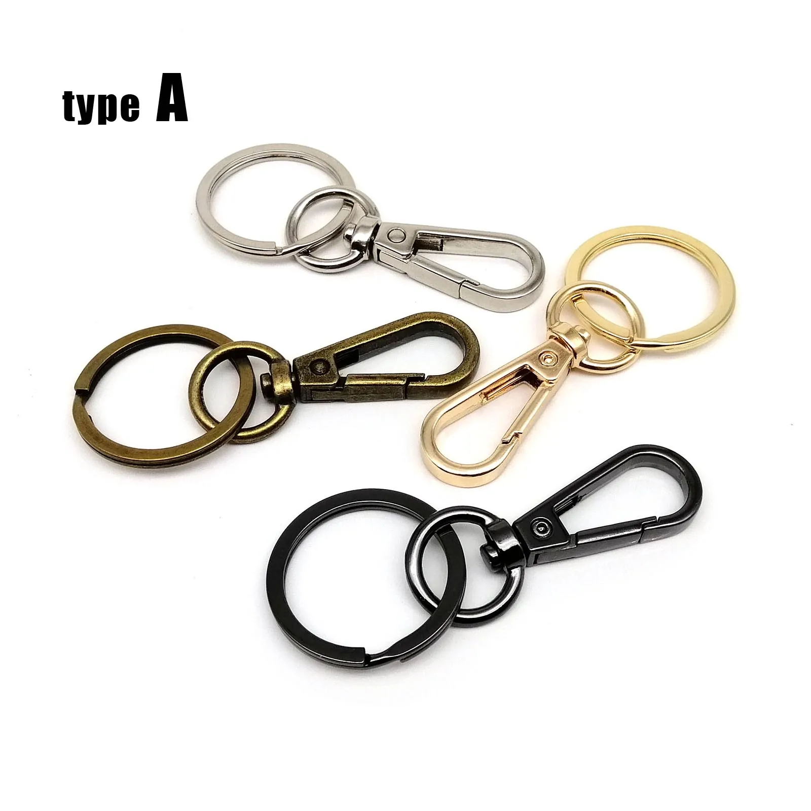 Hohe Quanlity Metall Swivel Keychain Auto Schlüssel Ring Schlüsselring  Verschluss Clip Trigger Schnalle Snap Haken mit Split Ring 7 farbe -  AliExpress