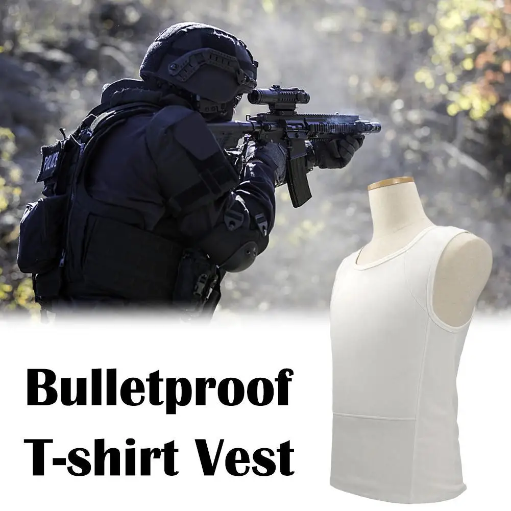 

IIIA Level Bulletproof Vest Flexible Shock Absorbing Concealed Hidden Body Armor Anti-Bullet T Shirt Hunting Clothes