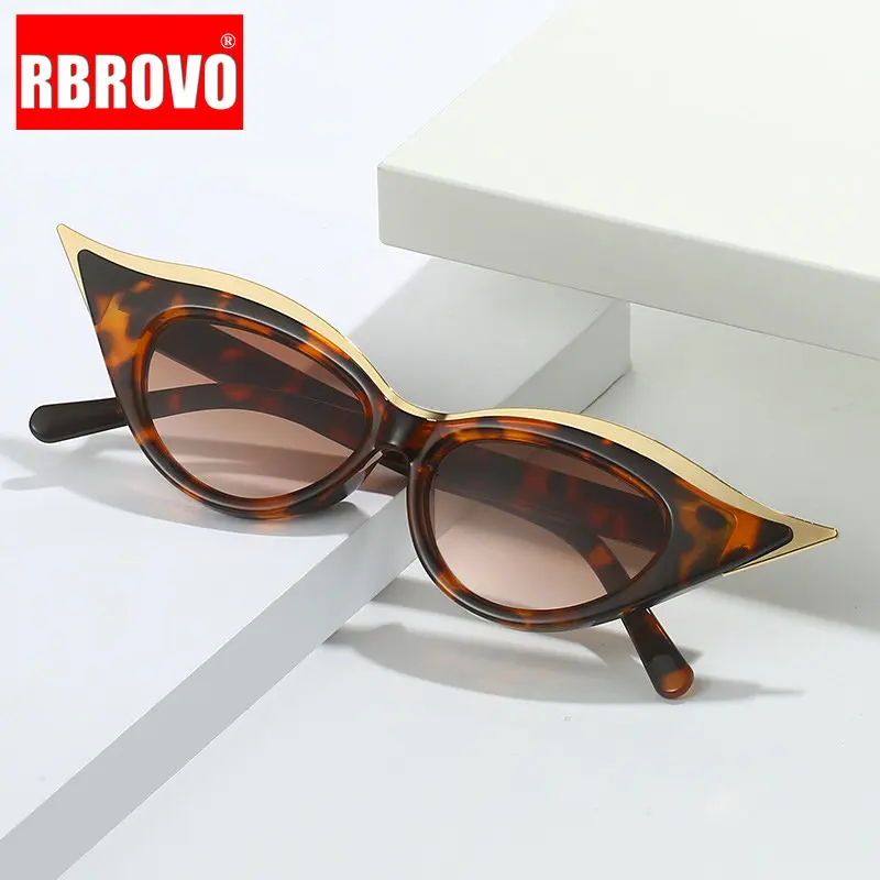 RBROVO Cat Eye Stripe Sunglasses Women Vintage Metal Edge Glasses For  Women/Men Luxury Fashion Eyewear Lentes De Sol Mujer UV400 - AliExpress