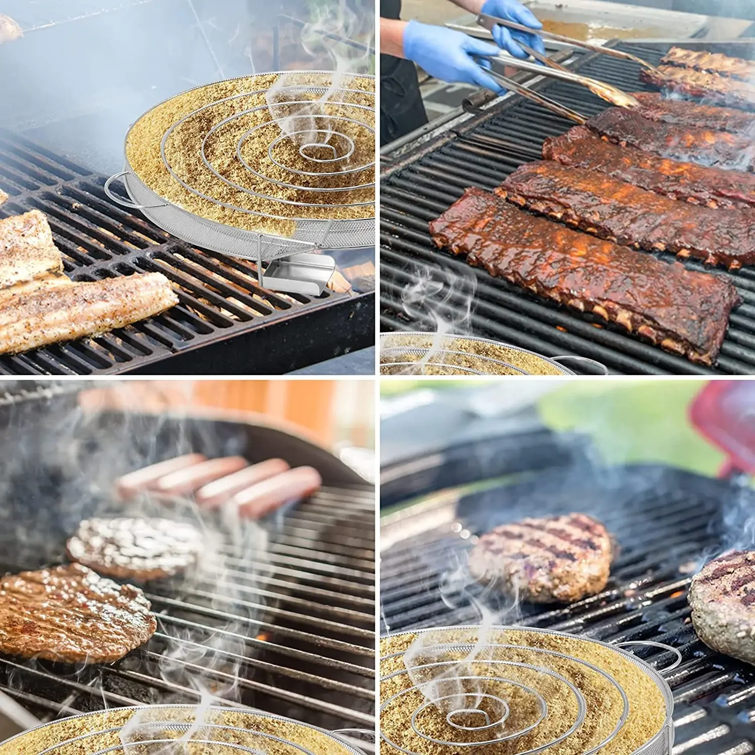 Barbecue Smoke Box Cold Smoke Generator Stainless Steel Grill Net Outdoor Smoking Barbecue Net BBQ Tool Accessories