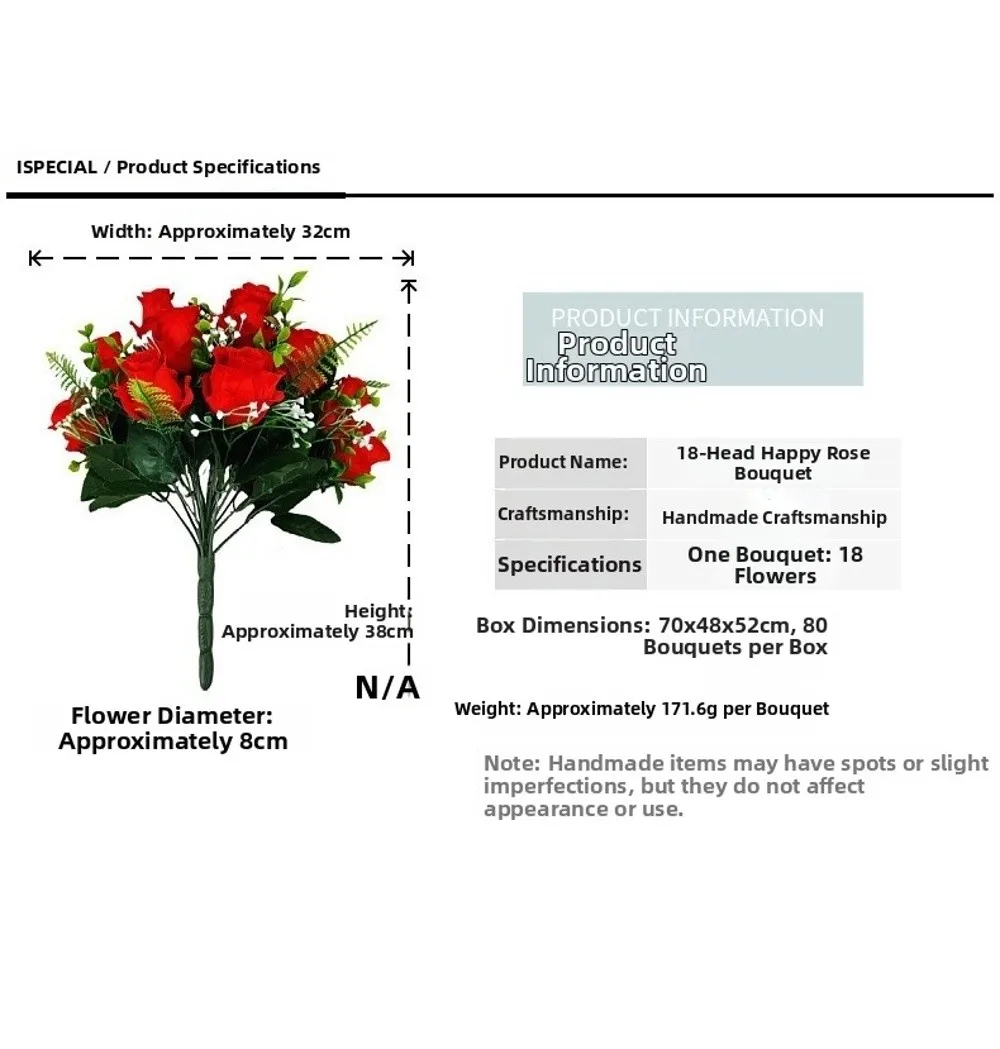 18 Köpfe Echte Glückliche Blumen in 8 Farben für Fotografie und Geschenke, Natürlich Simulierte Mini-Rosen zur Dekoration – Detail 19