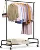 Heavy duty hanger, used for hanging hangers, 43 inch wide roll hanger, metal hanger with wheels used for storing various clothes 1