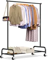 Heavy duty hanger, used for hanging hangers, 43 inch wide roll hanger, metal hanger with wheels used for storing various clothes 1