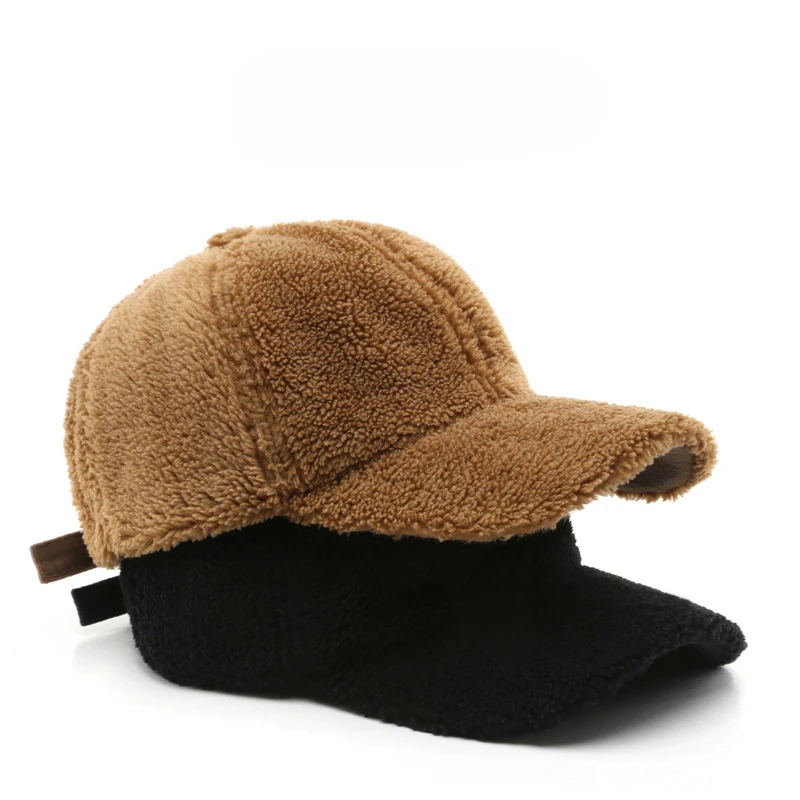 

Autumn Winter Personalized Fashion Retro Cap Warmth Granular Velvet Solid Color Hat Outdoor Sports Leisure Women Baseball Cap