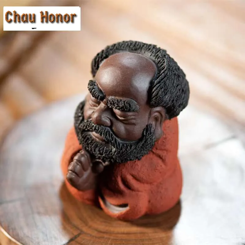 Yixing Boutique Purple Clay Tea Pet Figure Statue Ornaments Handmade Sculpture Toys Crafts Home Tea Set Decoration Accessories