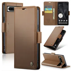 Luxury CaseMe Flip Stand Leather Wallet Phone Case with Card Slots and Book - Style Back Cover - Google Pixel 9 ProXL (Brown)