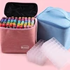 Icolour Larger Capacity Marker Pen Case Zipper Art Markers Canvas Storage Bag 36/48/60/80/168/240pcs Portable Marker Pen Holder 4