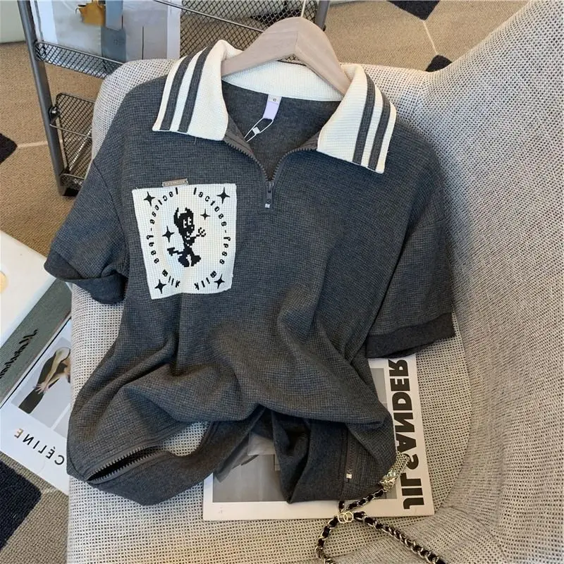 2023 Women Print Two Piece Sets Y2k Short Sleeve Tshirts + Shorts Set New Sports Style Casual Fashion Baggy Ladies Summer Suits