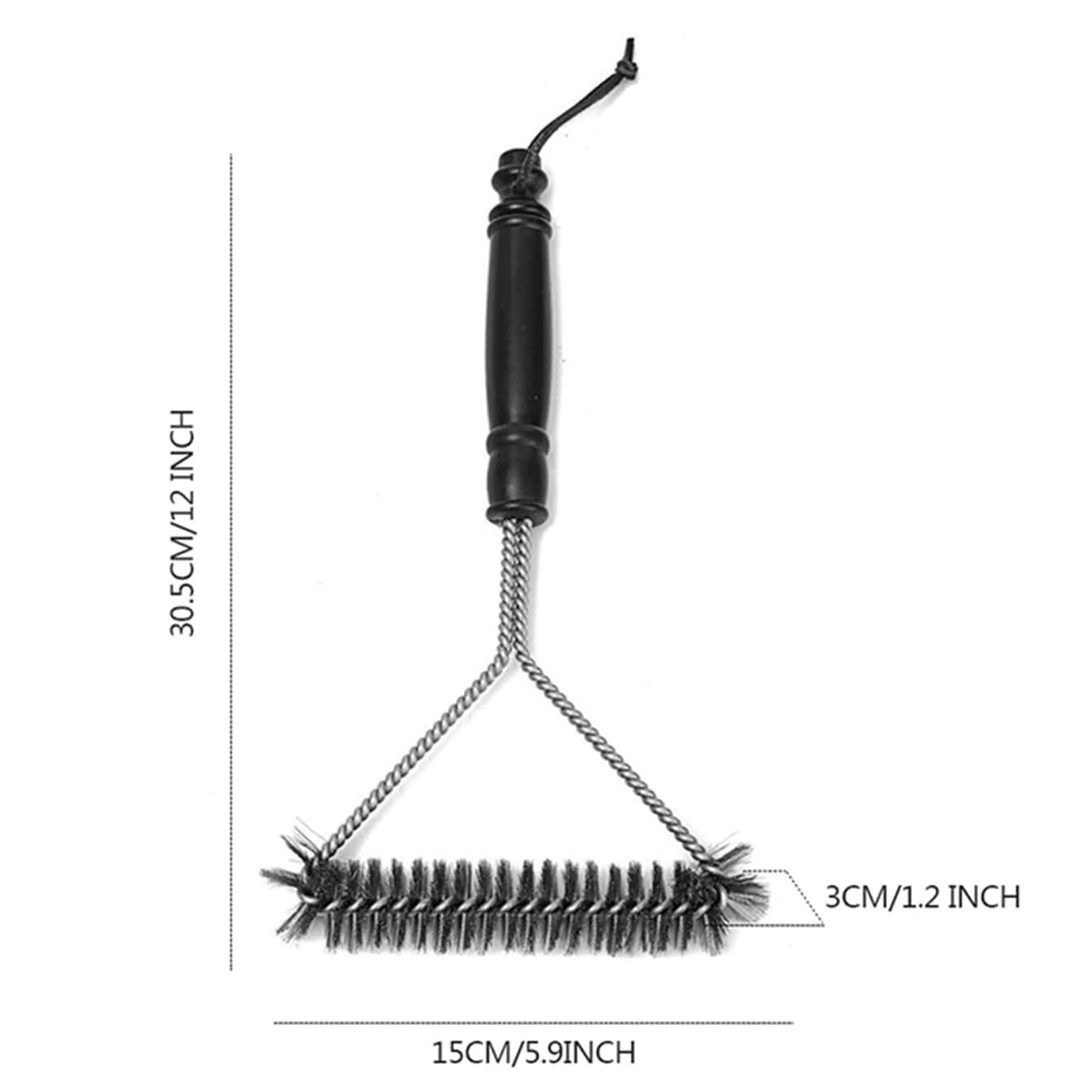 1pc Steel BBQ Brush Grill and Scraper BBQ Cleaner Brush Perfect Tools Grill Cleaning Ideal Barbecue Accessories Non-stick