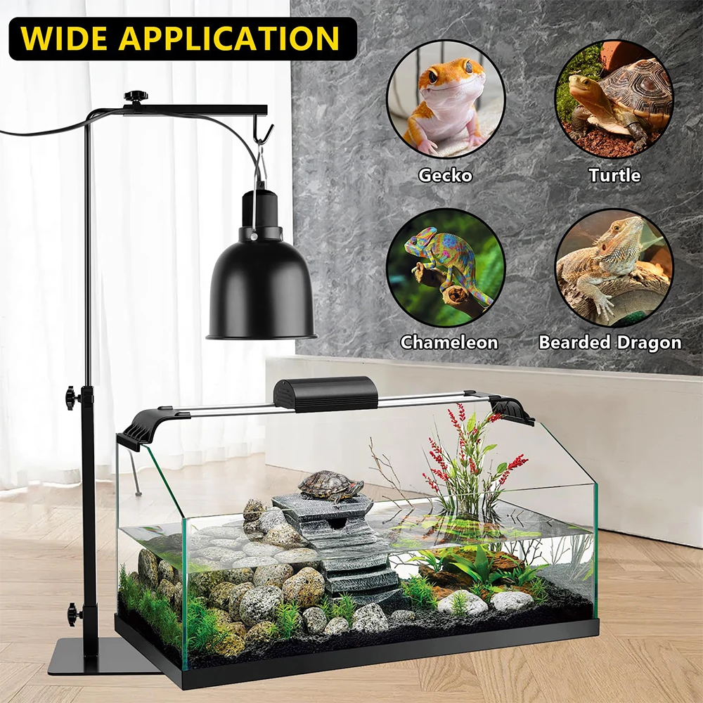 Reptile Heating Lamp Holder Amphibious Pet Accessories UVA E27 Lamp Stand Reptile Spotlight Cover Amphibious Heating Shade