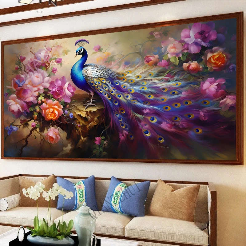 Large Diamond Painting Fantasy Peacock Open Screen Landscape Art 5d Diy  Diamond Embroidery Full Drill Mosaic Home Decoration Y56 - AliExpress