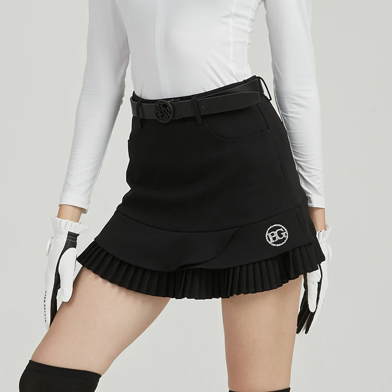 BLKTEE Golf Ladies Pleated Skirt Double-layer Fashion Skort Slim Golf Short Skirts with Inner Pants Women Sports Culottes