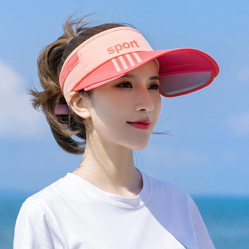 Retractable Visor Sun Hat For Summer Breathable Adjustable Unisex_voghion.com