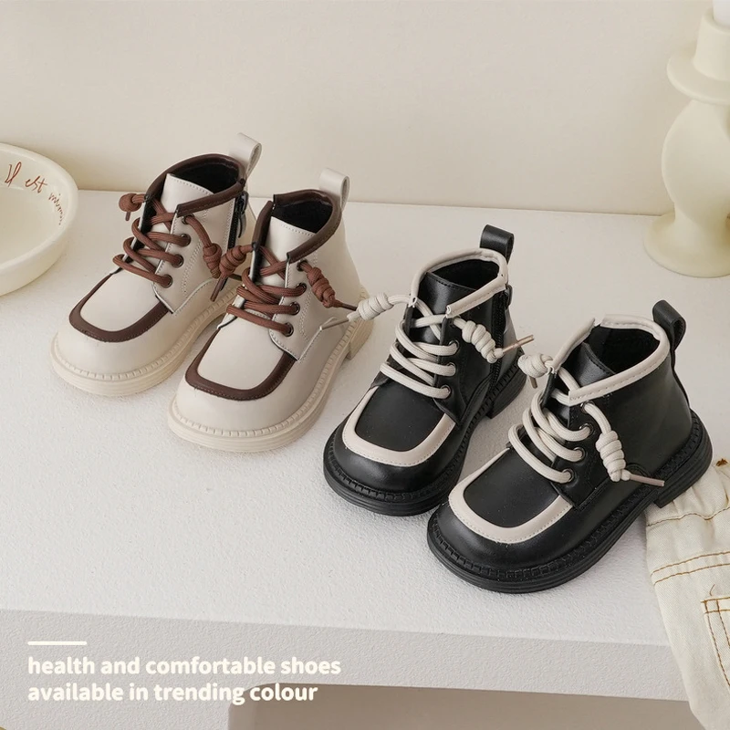 

Winter New Kids Fashion Boots Baby Girls Leather Brand Shoes Toddler Black Chelsea Boots Children Ankle Shoes Boys Chukka Boots