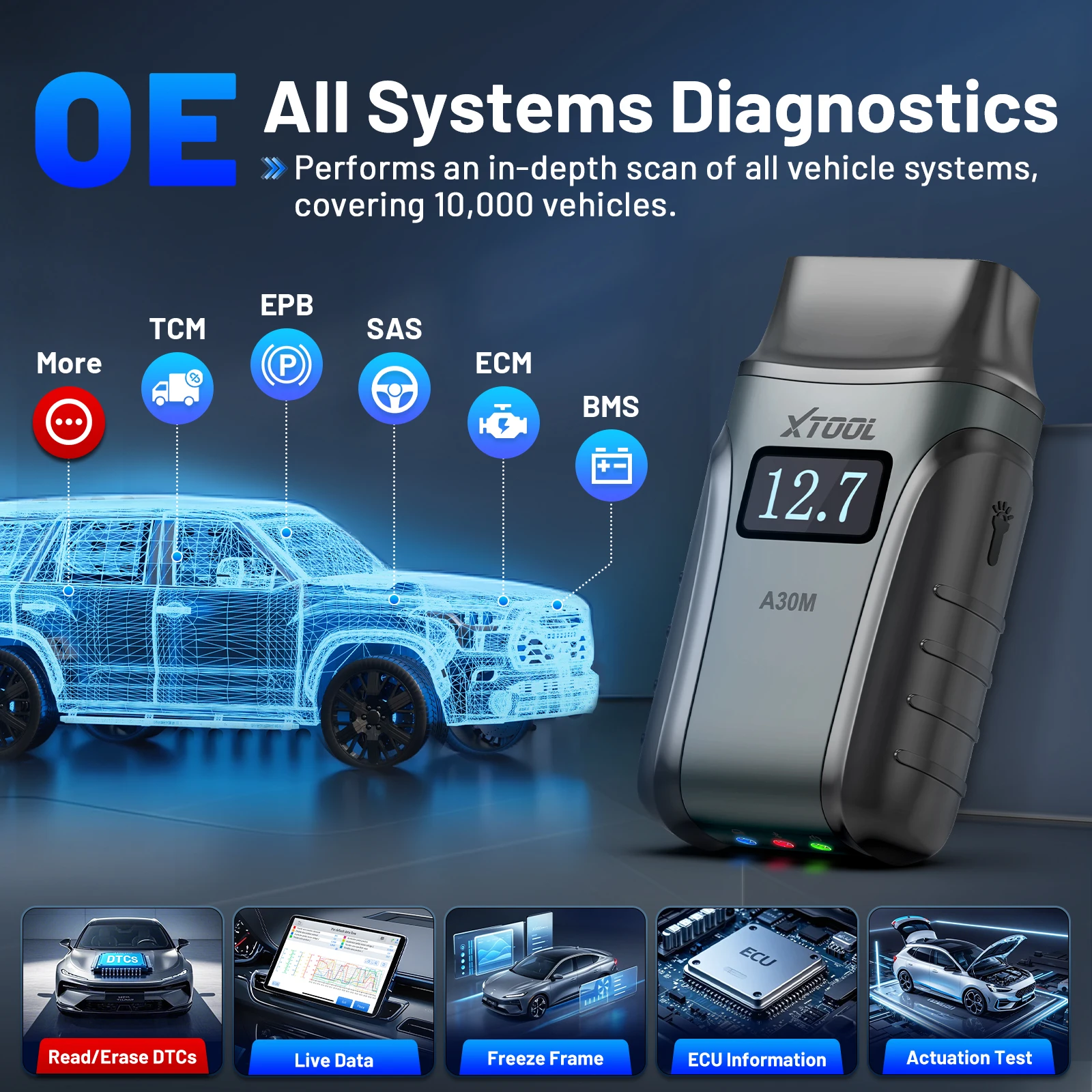 XTOOL Anyscan A30M Obd2 أداة تشخيص السيارة ثنائي ا...