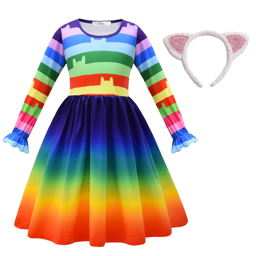 Gabbys Costume Gabbys Dollhouse Clothing Mercat Dress Animals Smiling Cat Car Cat Hug Gaby Girl Dresses Kids Birthday Gifts