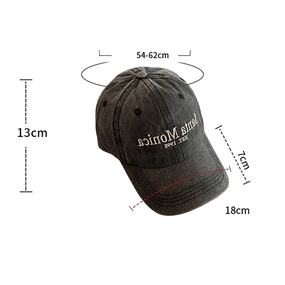 Vintage Letter Embroidered Baseball Cap Face Smaller Sun Protection Peaked Hat Sun Hat Couples