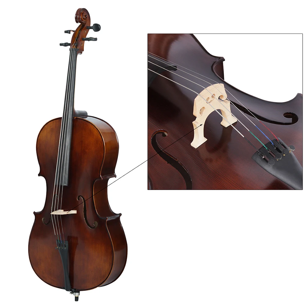 Cello Bridge Various Sizes Cello Bridge Fitting For 4/4 3/4 1/2 1/4 1/8 Wooden Material Parts Professional Musical Accessories