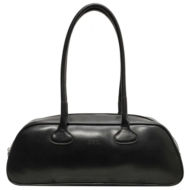 Women Fashion Shoulder Bag Large Capacity PU Leather Retro Commuting Bag Solid Color Trendy Shopping Bag Single Shoulder Bag