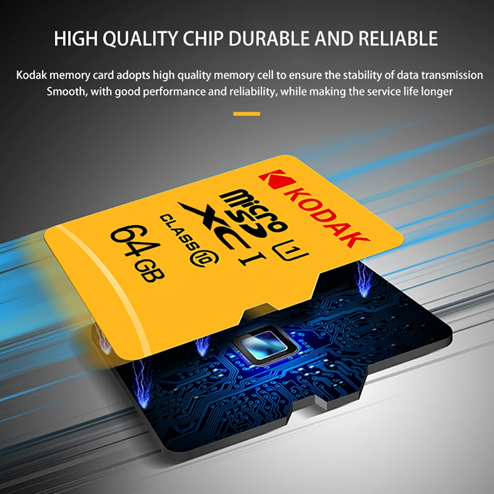 KODAK-޸ ī, 32GB 64GB 128GB 256GB ũ SD ī A1 C10 U3 V30 100mb, s  SD   ̴ TF ī Ʈ 