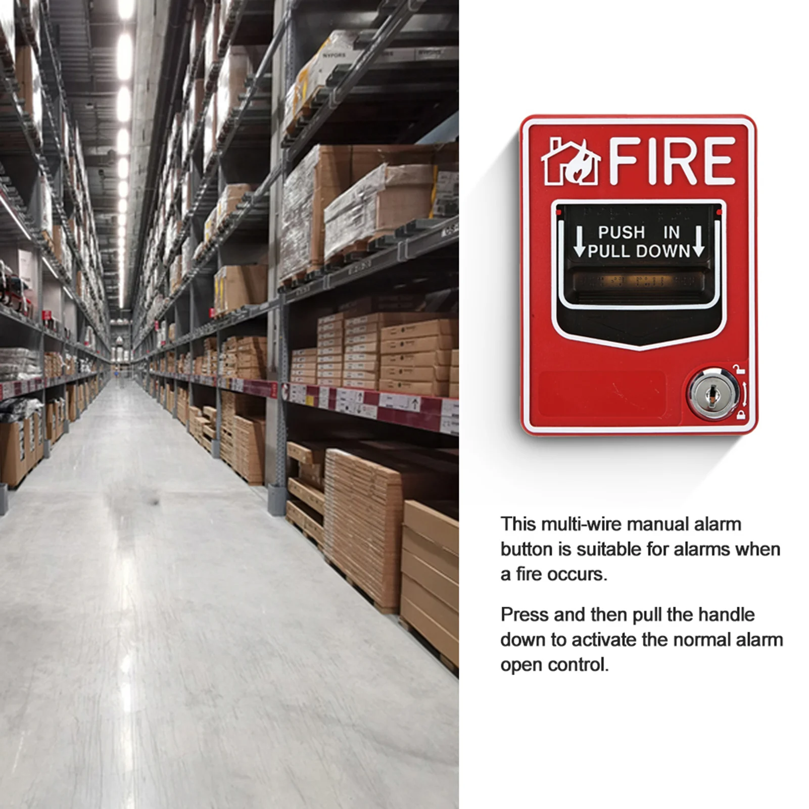 9-28VDC Manual Multiple Wire System Safety Fire Pull Station Alarm Button Call Point Safety Manual Call Point Fire Alarm Button