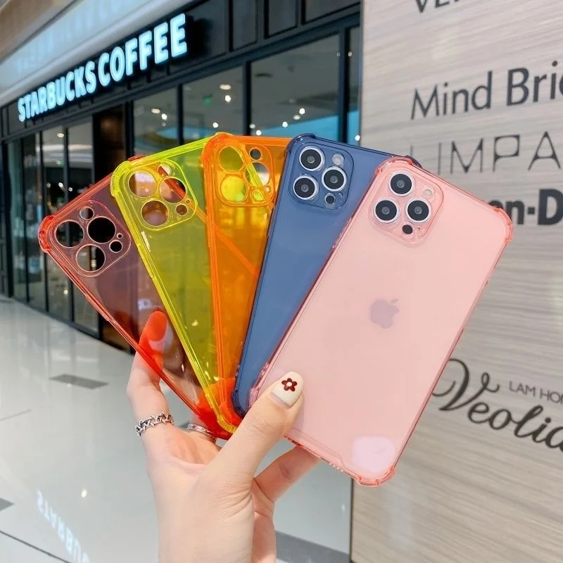 Candy Color Ultra-Thin Airbag Shockproof Transparent Case