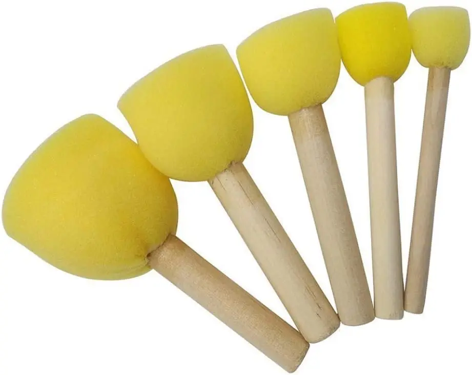 

Assorted Size Round Sponges Brush Set Kids Painting Tools Sponge Painting Brush Set DIY Painting Tools for Kids Air Vent Cleanin