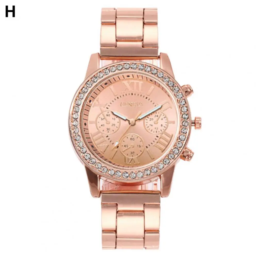 

Lady Necklace Ring Set Rhinestone Watch Set Stunning Rhinestone Jewelry Set Watch Earrings Bracelet Necklace Ring Elegant Quartz