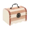 Piggy Bank Trunks for Storage Clear Banks Boys Gift Bin with Lid Coin Children Treasures Container Chest Kid Wood Souvenir 1