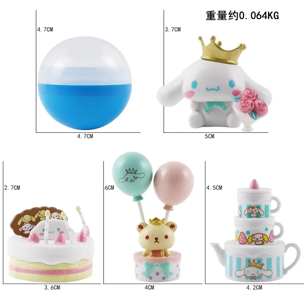 5/6pcs Sanrio Cinnamoroll 개 피규어 장난감 Kawaii 미니 그림 Kurumi 내 멜로디 인형 케이크 장식 장식 아이 크리스마스 선물
