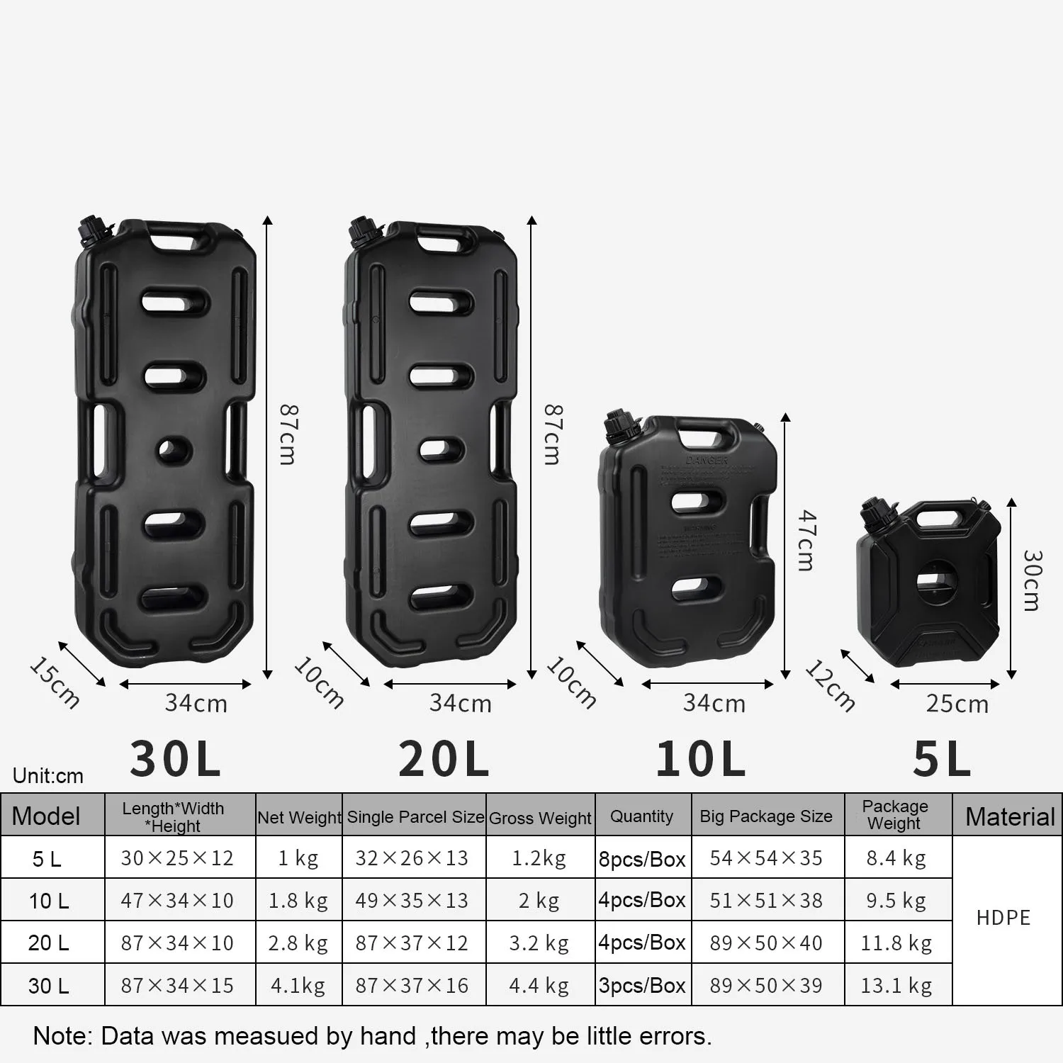 Portable 30L Black Oil Drum Fuel Tank