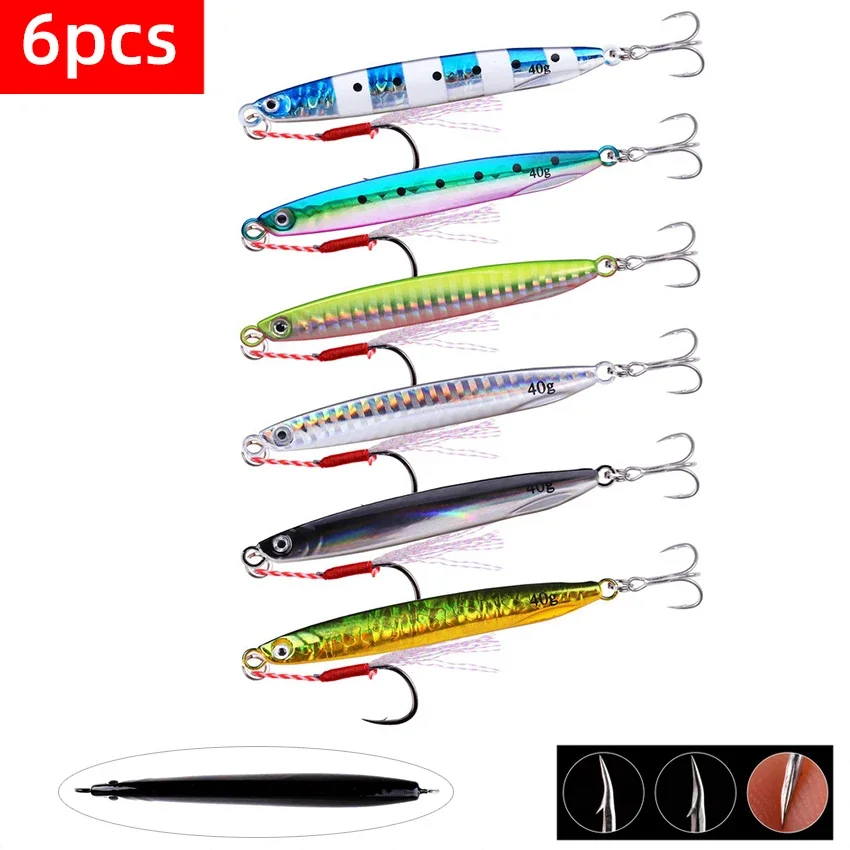 Generic JIG de pêche en métal 20g avec hameçon coulé sur le rivage