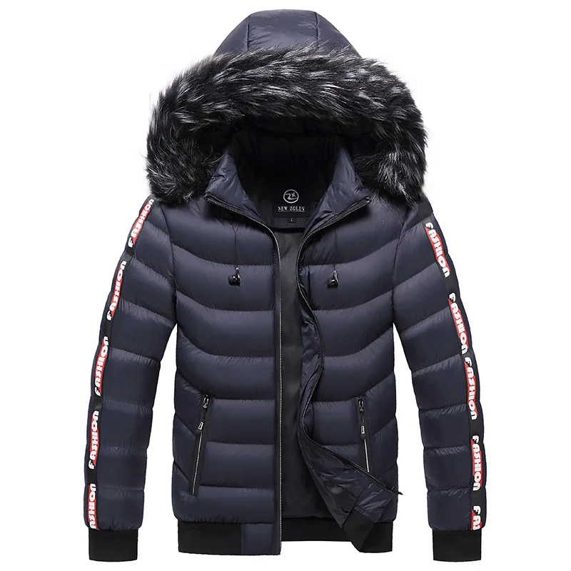 New Men Hooded Fur Collar Winter Jackets Warm Parkas Good Quality Male Slim Fit Winter Coats Hat Detachable Casual Down Jackets 3