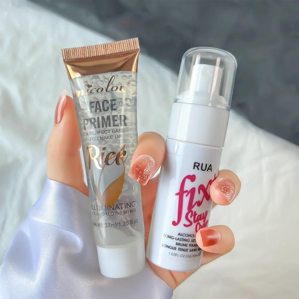 Rice Primer Primer Spray two-piece oil control fast film forming moisturizing waterproof non-makeup combination