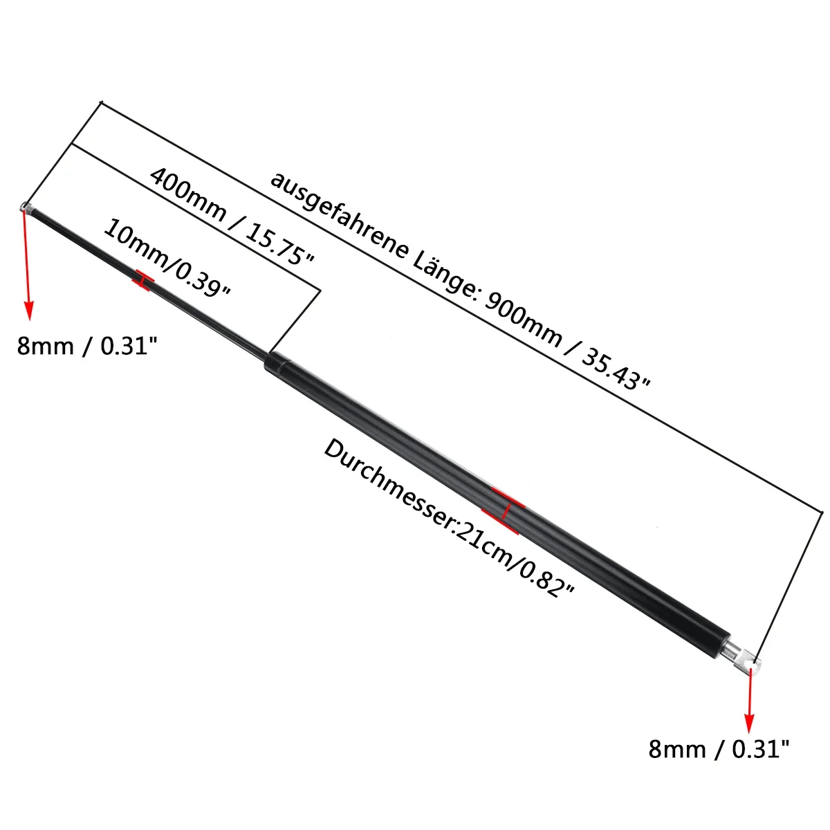 2pcs 900mm 350N-750N Car Gas Strut Bars Gas Spring Hood Support Rod Shock Lift for RV Bed Window Bus Caravans Hood Boot Body Kit images - 6