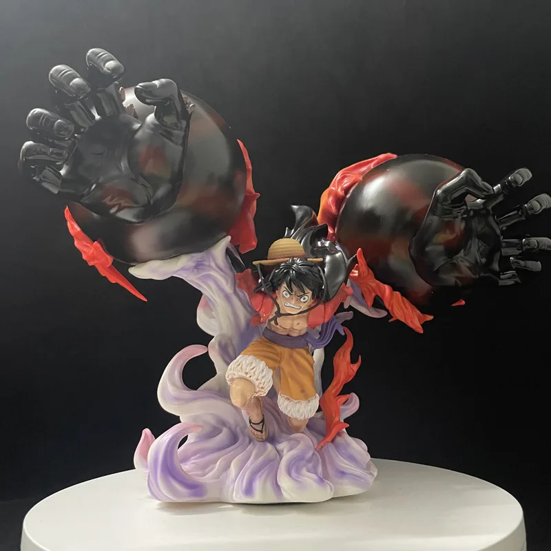 

28CM One Piece GK Figure Rest Reset Straw Hat Crew Gear Third Grey Bear Gun Luffy Model Decoration Figura