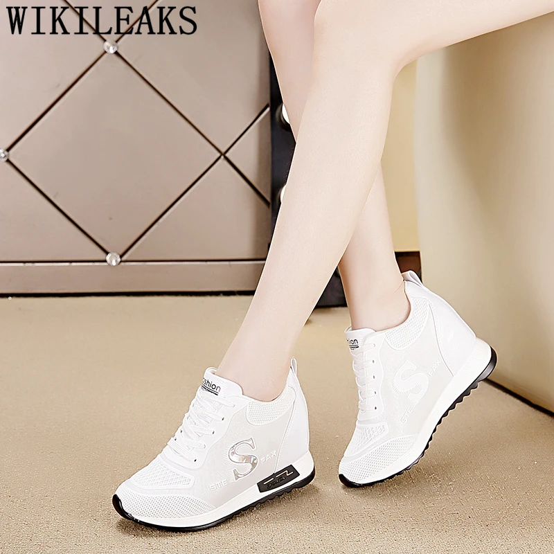 Vulcanized Shoes Wedges Sneakers For Women Elevator Shoes Brand