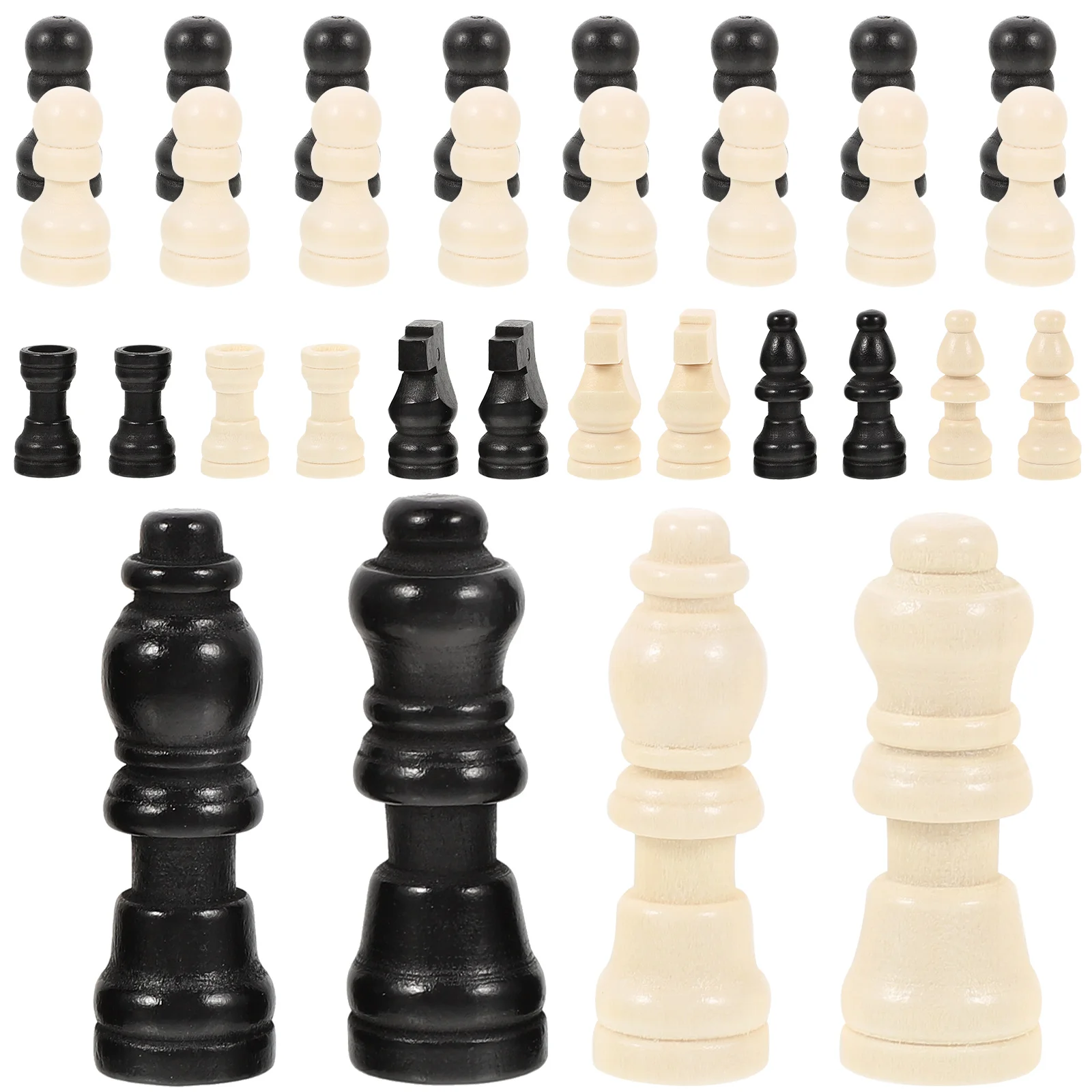 Mini Wooden Chess Pieces International Chess Game Chessboard Accessories Replacement Pieces Board Game Parts Games