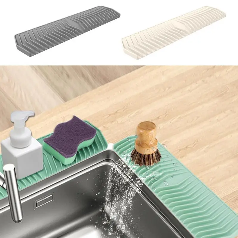 

Silicone Drain Faucet Mats Foldable Kitchen Dish Drainer Portable Dish Drying Mat Drainer Pads Washable Mats For Kitchen Counter