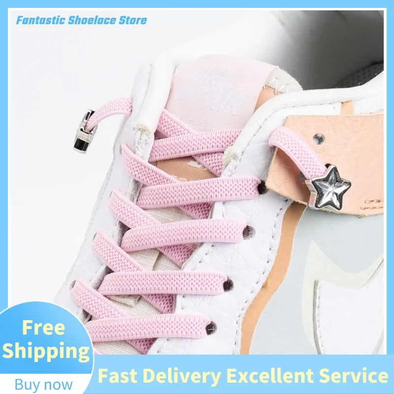 2022 New Five Pointed Star Diamond Shoelaces without Ties Elastic Laces