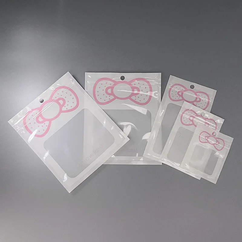 50 stücke 7x9/10,5x15 cm Nette Rosa Schmuck Taschen Mylar Verpackung Zip Beutel Für Schmuck Display Lagerung kleine Unternehmen Verpackung Liefert – Detail 7