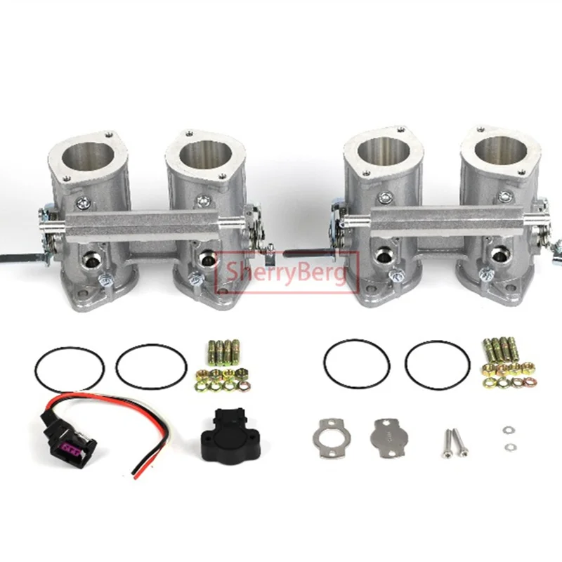 

SherryBerg set of (2 TBS ) 50dcoe 50 dcoe 50mm Twin Throttle Body Injection + TPS + fuel rail Weber/Dellorto/Solex DCOE/DHLA