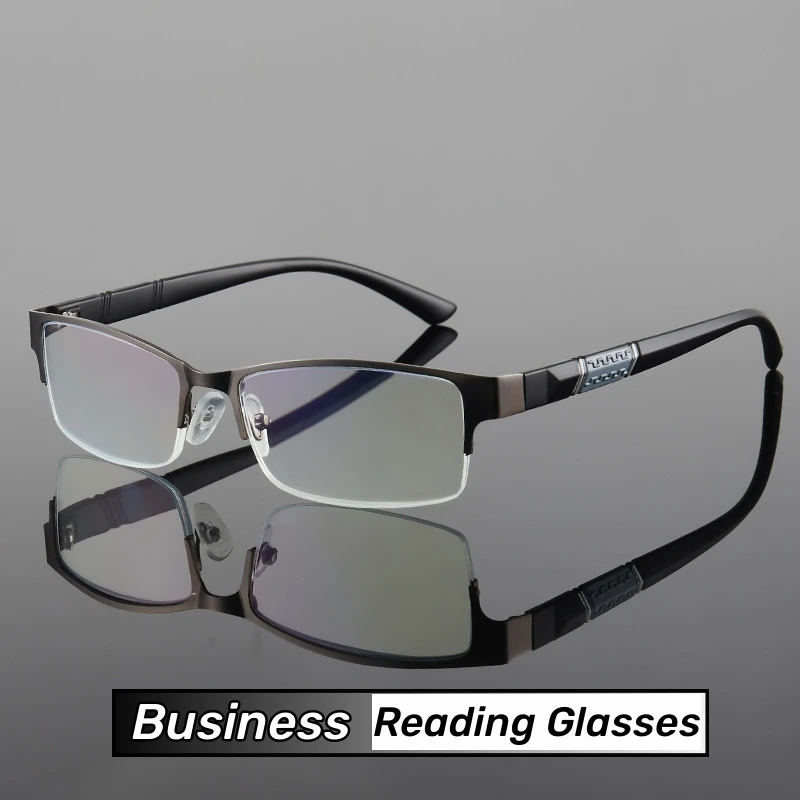 Men-s-Business-Half-Frame-Design-Reading-Glasses-Flexible-Classical ...