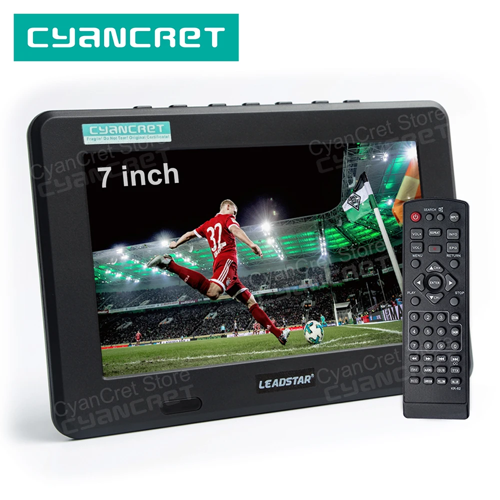 LEADSTAR D7 Portable TV DVB-T2 ATSC ISDB-T tdt 7inch Digital Analog mini small Car TV Television Support USB TF MP4 H.265 AC3 portable tv